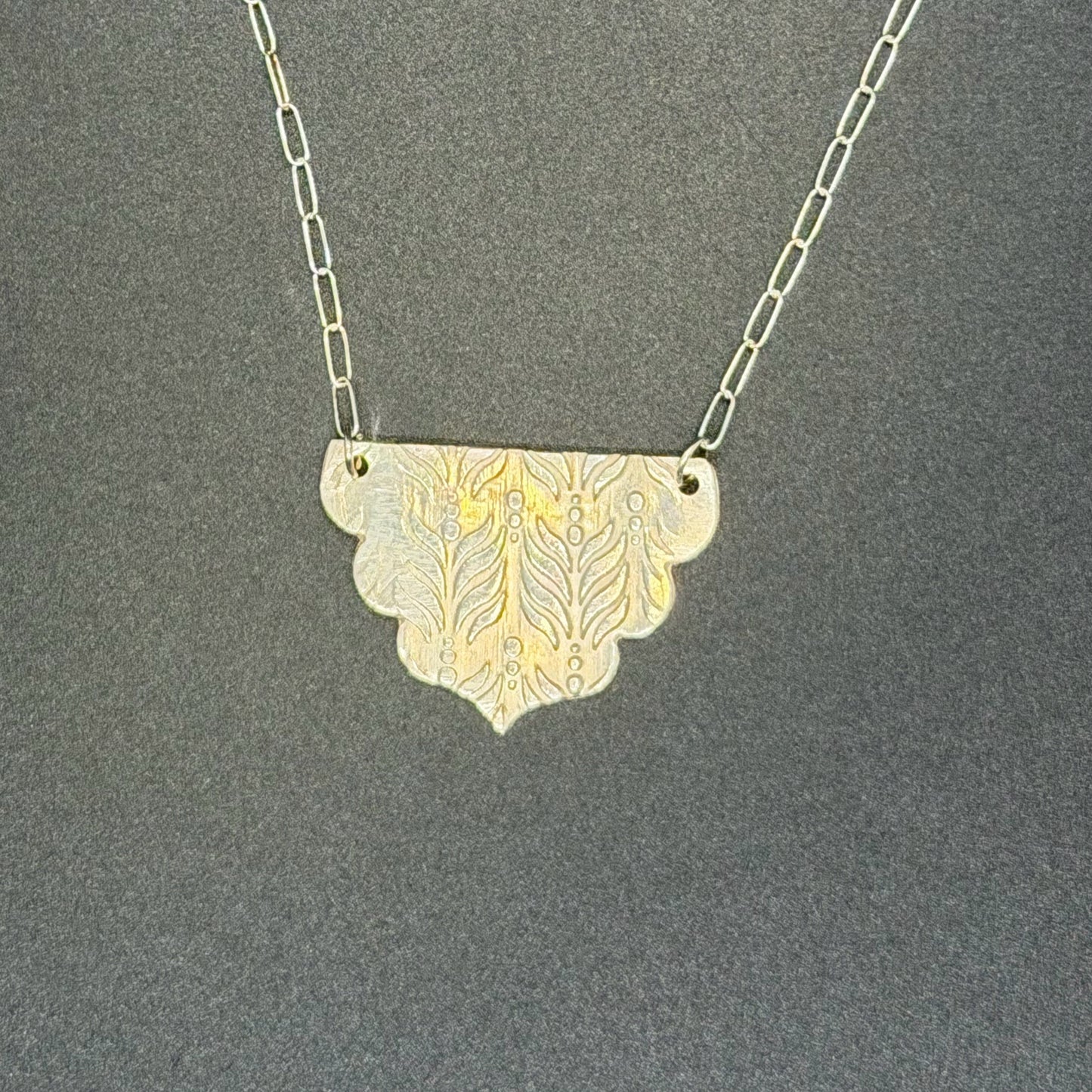 Textured Sterling Silver Pendant Necklace
