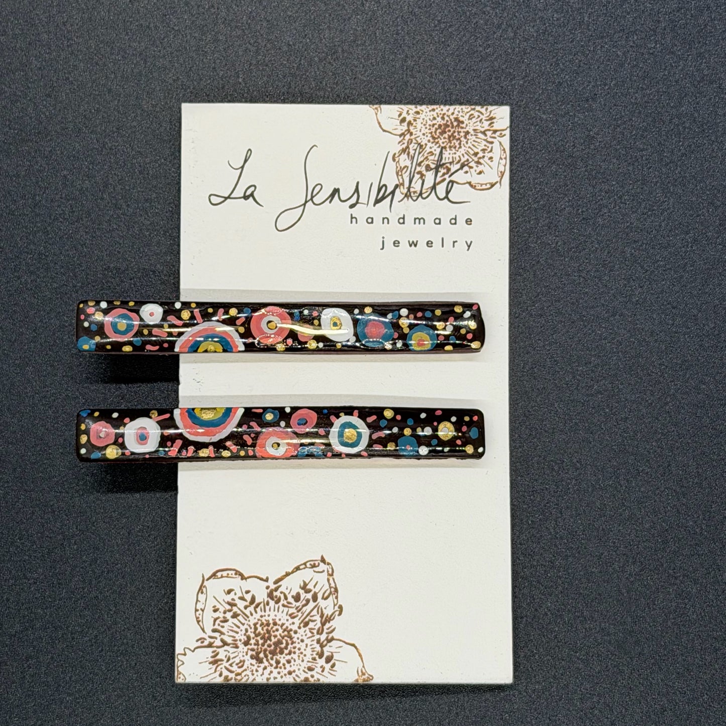 Thin Hand-Painted Hair Clips - Fall2025