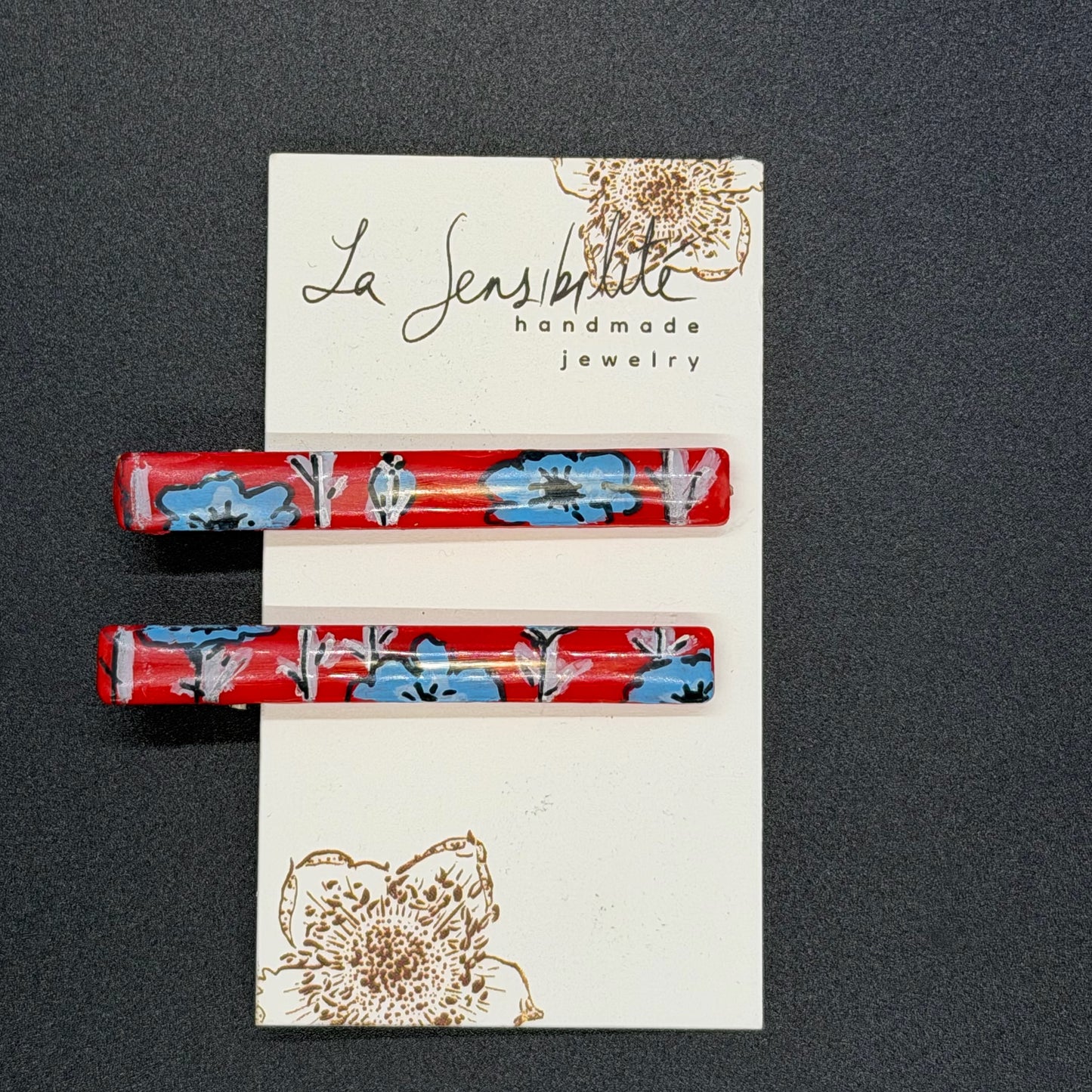 Thin Hand-Painted Hair Clips - Fall2025
