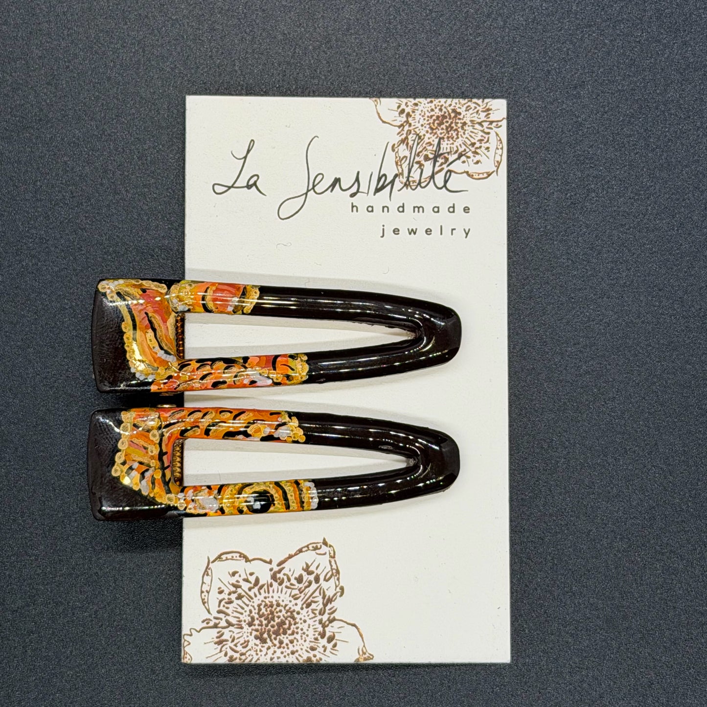 Triangle Hand-Painted Hair Clips - Fall2025