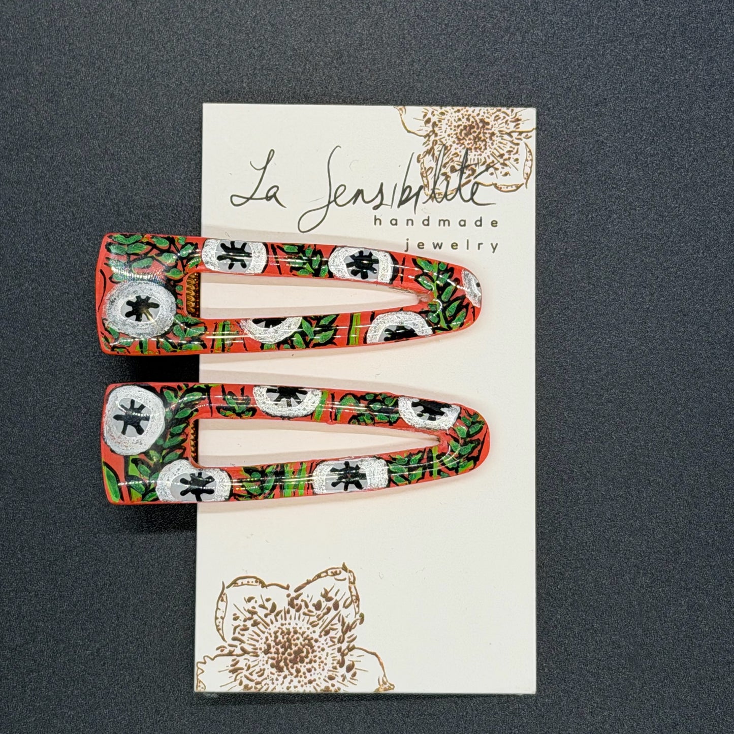 Triangle Hand-Painted Hair Clips - Fall2025