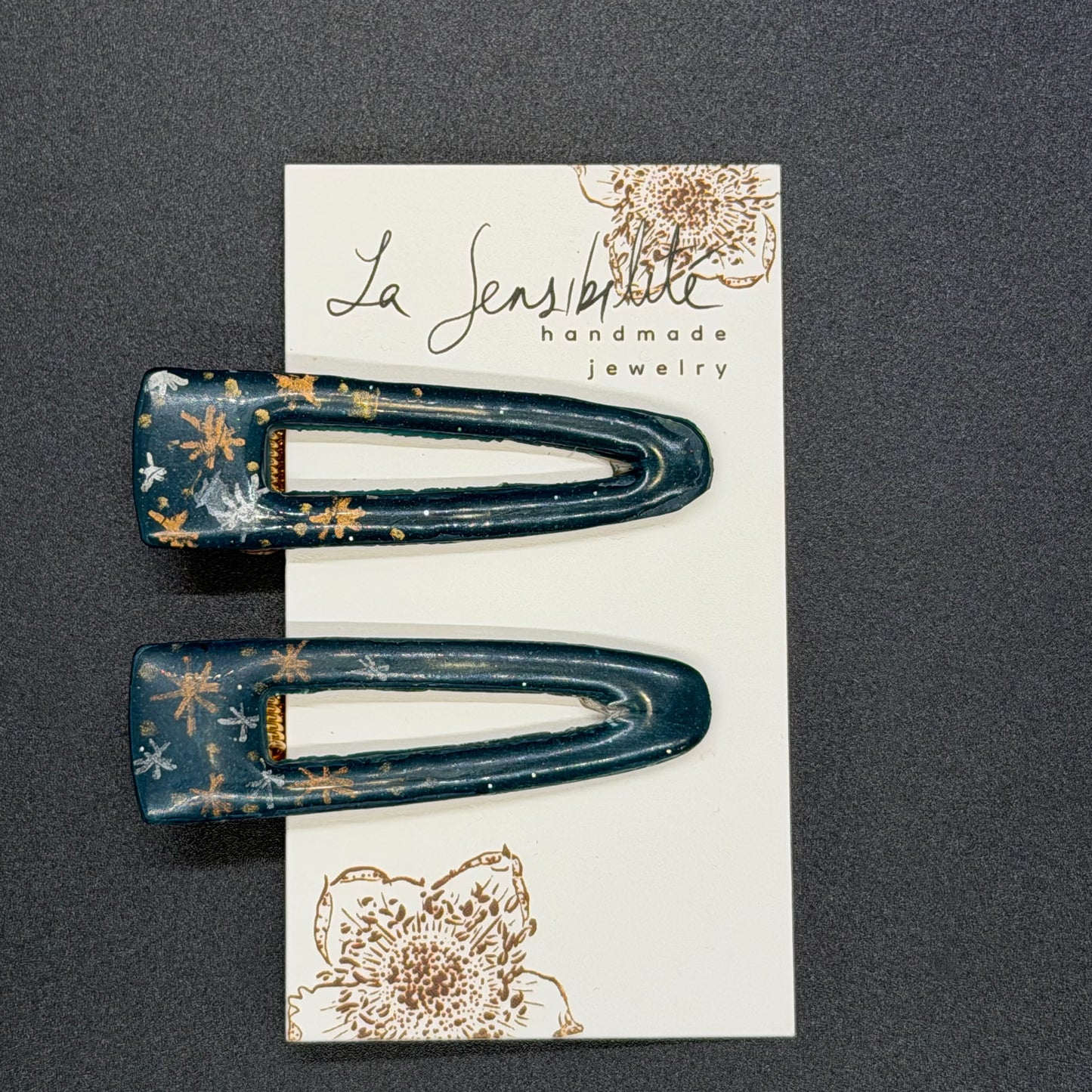Triangle Hand-Painted Hair Clips - Fall2025