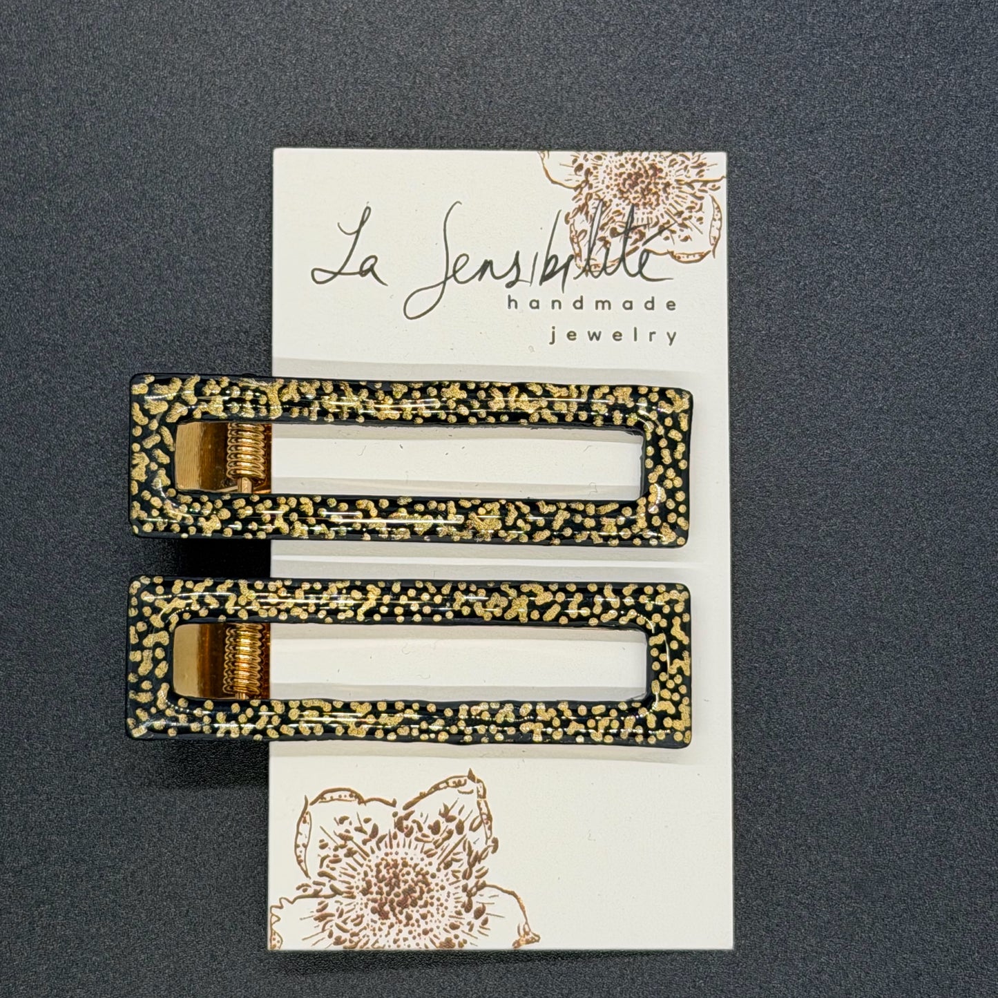 Rectangle Hand-Painted Hair Clip - Fall2025