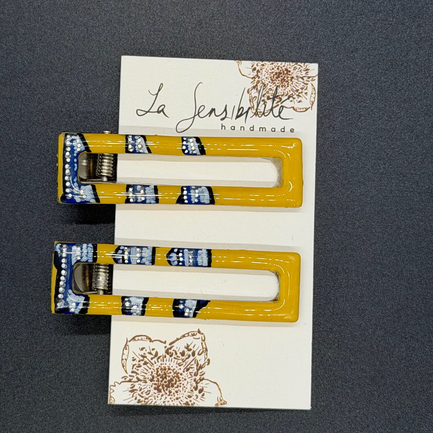 Rectangle Hand-Painted Hair Clip - Fall2025