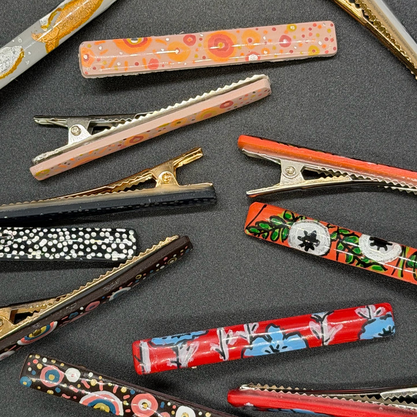 Thin Hand-Painted Hair Clips - Fall2025