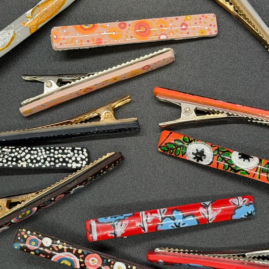 Thin Hand-Painted Hair Clips - Fall2025