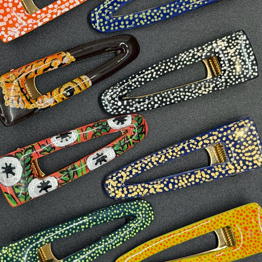 Triangle Hand-Painted Hair Clips - Fall2025