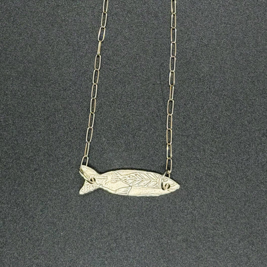 Textured Sterling Silver Pendant Necklace