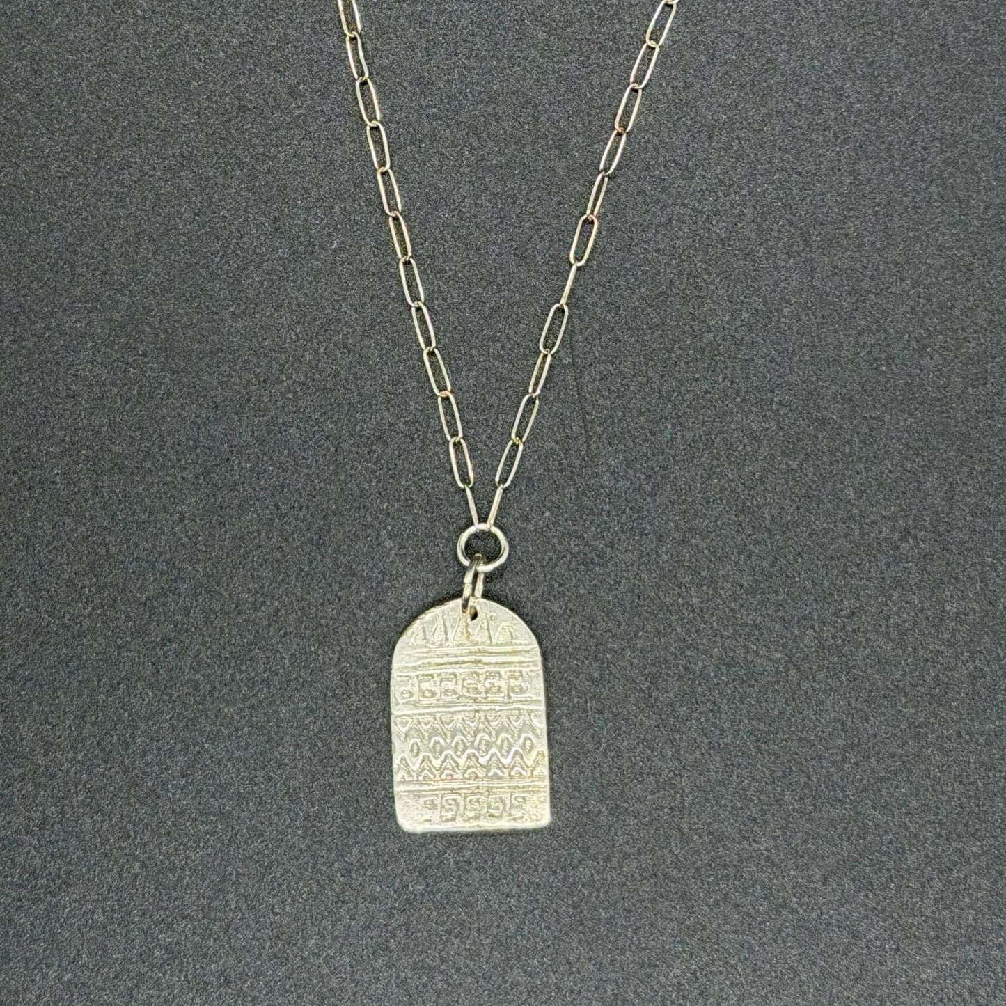 Textured Sterling Silver Pendant Necklace