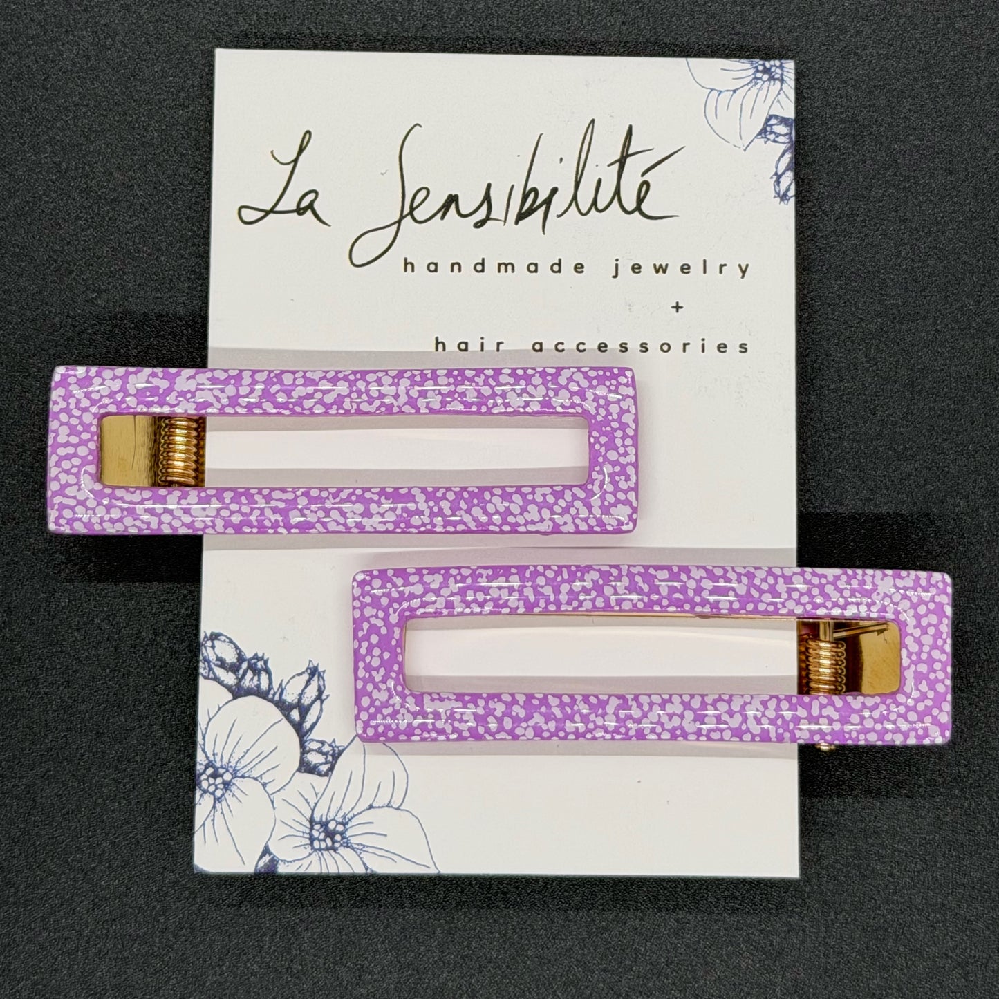 Rectangle Hand-Painted Hair Clips - NEW